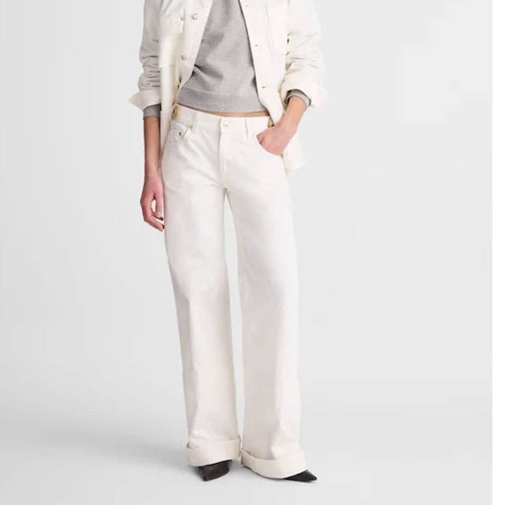 Madewell X Benjamin Talley Smith Collidge Low Rise Wide Leg Jean Chalk 29 NWT